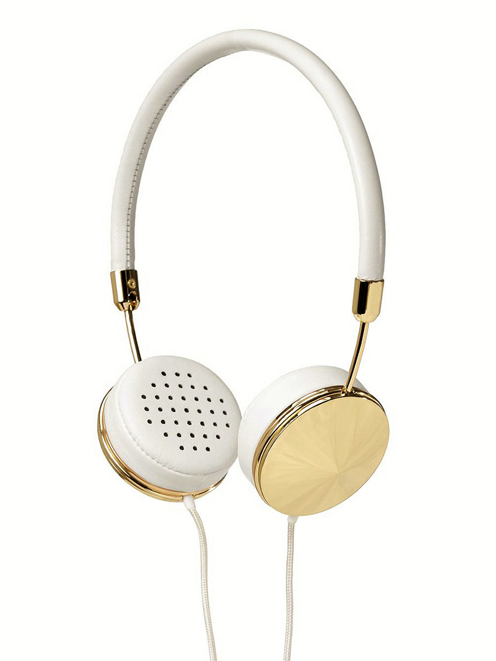 The Layla White LeatherGold Headphones